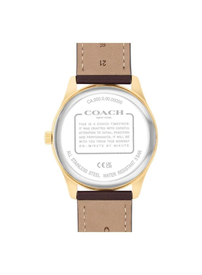 COACH Quartz analog Watch Leather Strap